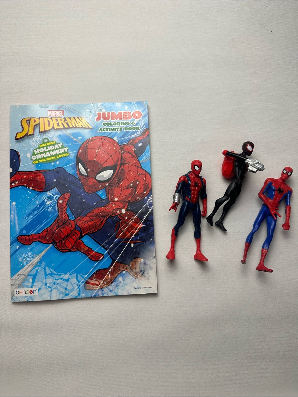 Coloring & Activity Book with 3 Spider-Man Figures